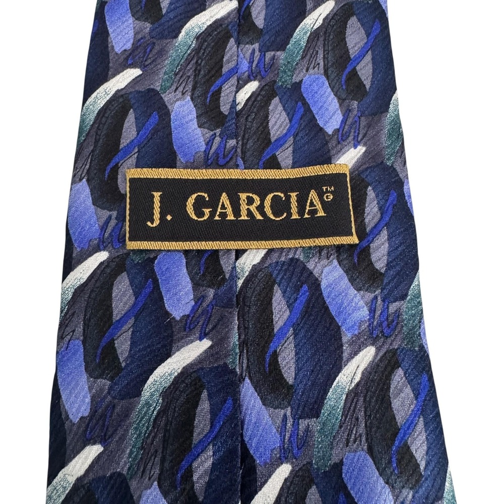 Vintage J Garcia Tie Mens Blue Silk Northern Lights Limited Edition 90s